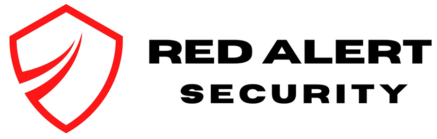 Red Alert Security logo with shield.