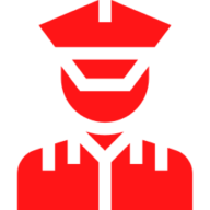 A red background with a man in uniform