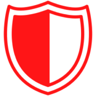 A red background with a shield on it.